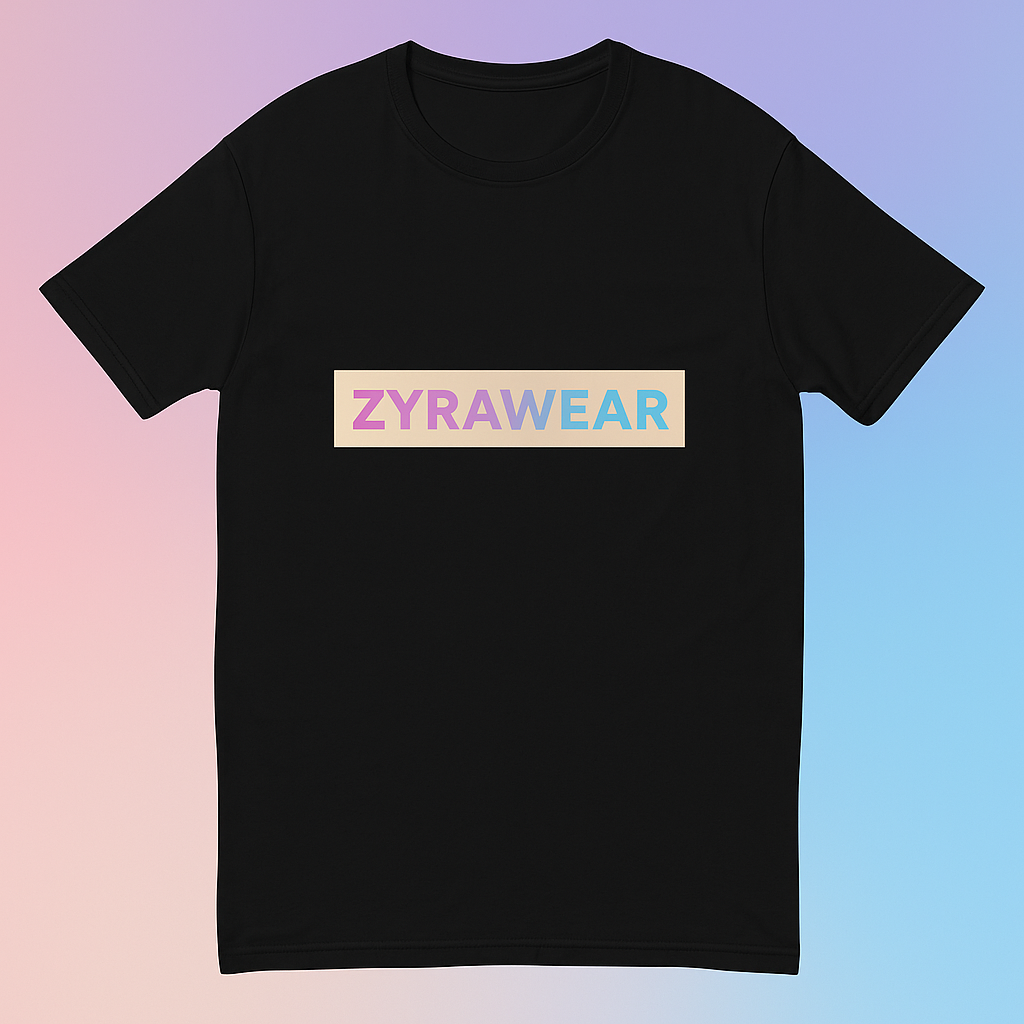 Zyrawear Signature Logo Tee — Unisex Premium Cotton, Black