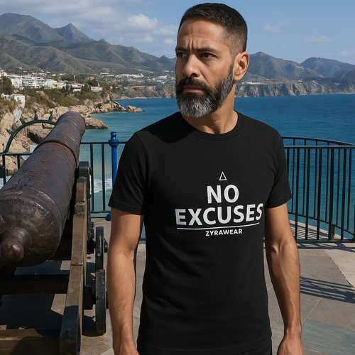 Camiseta "No Excuses" – Gold Edition.