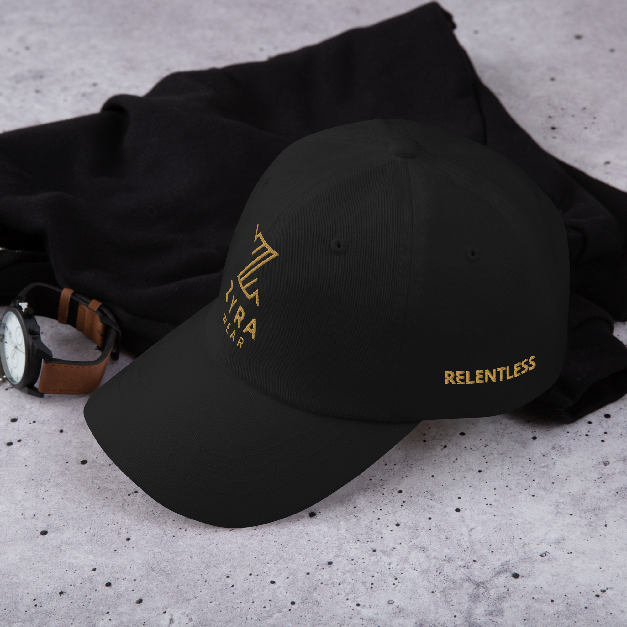 ZyraWear Relentless Dad Hat — Premium Gold Embroidered Edition