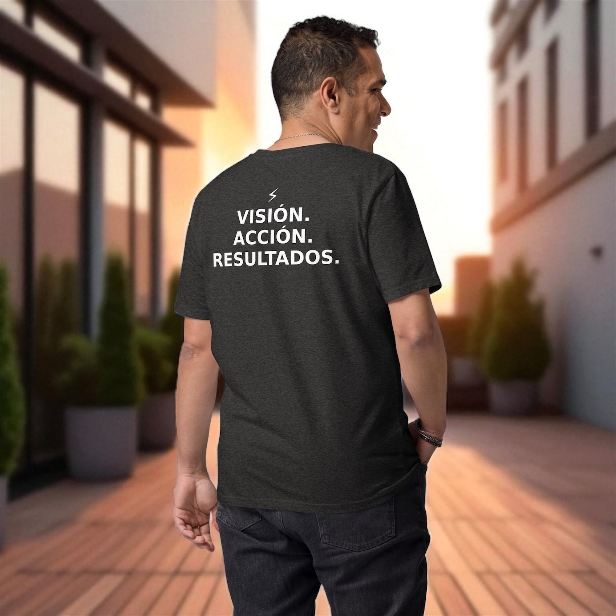Vision. Action. Results. Premium Organic Tee – For Leaders Who Make It Happe