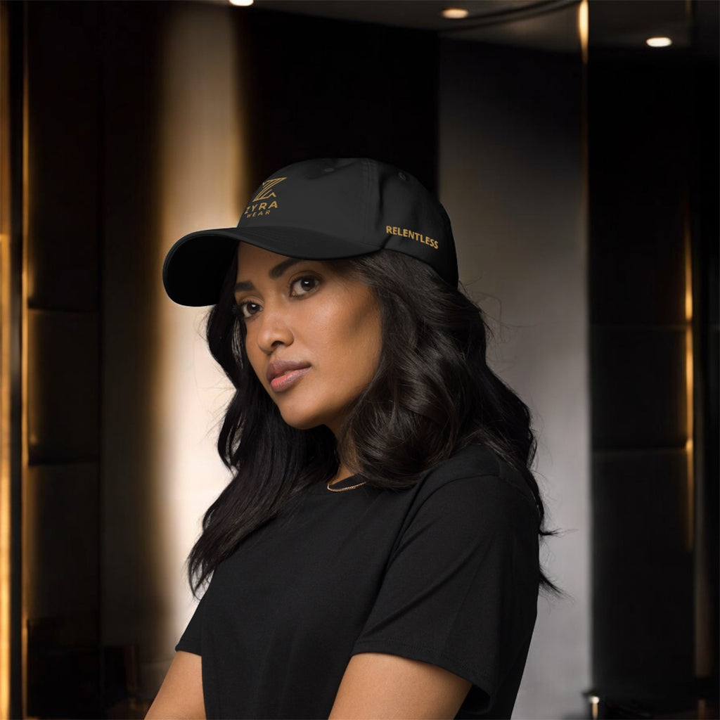 ZyraWear Relentless Dad Hat — Premium Gold Embroidered Edition