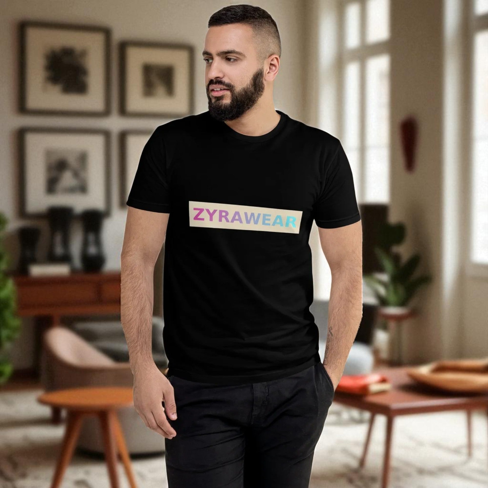 Zyrawear Signature Logo Tee — Unisex Premium Cotton, Black